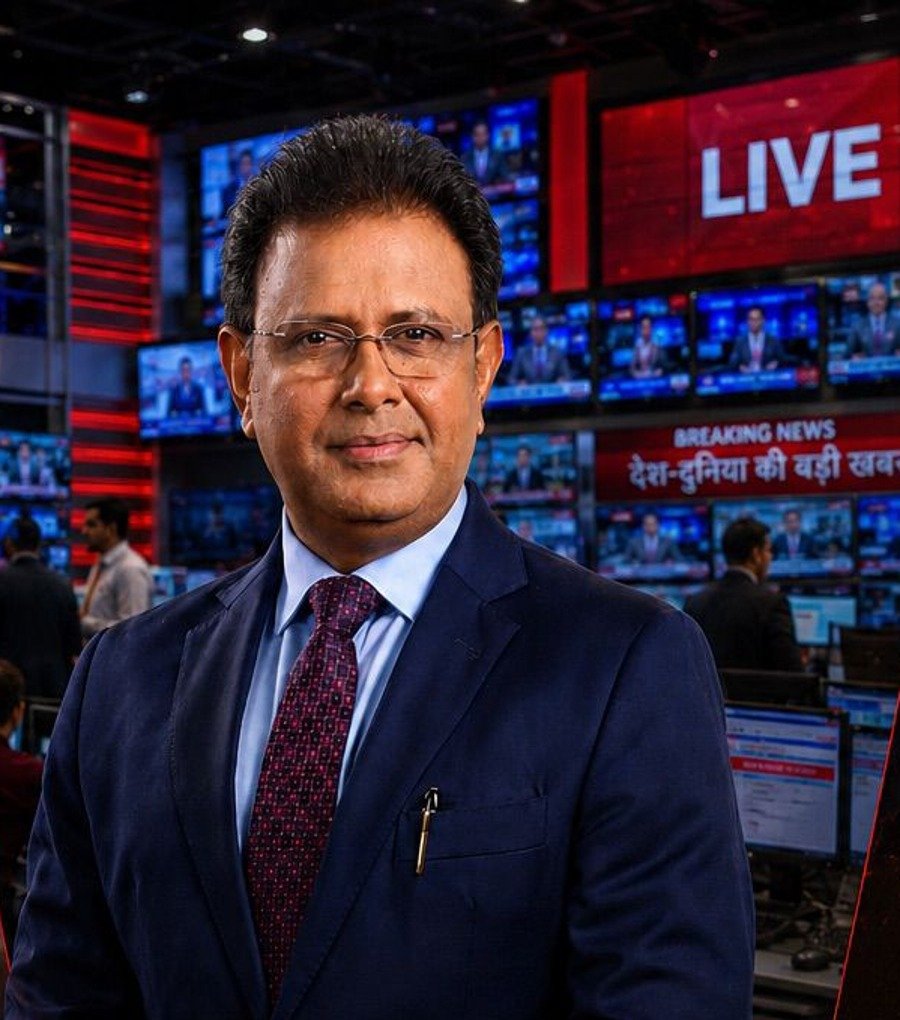 Anuraag Muskaan in a newsroom setting